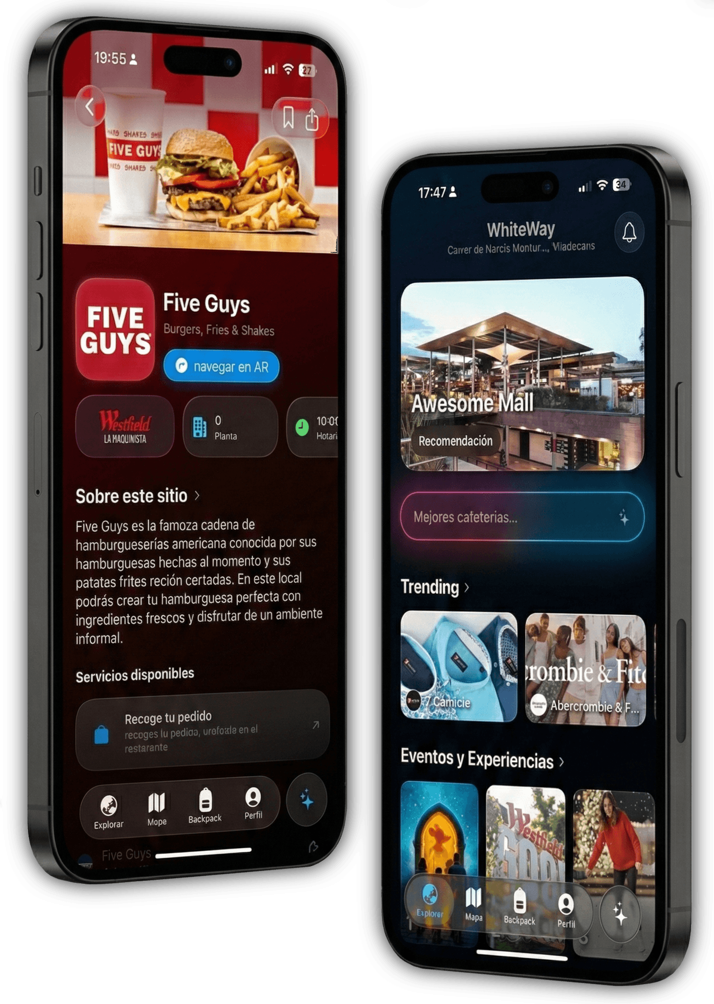 AI Assistant Interface showing dual views
